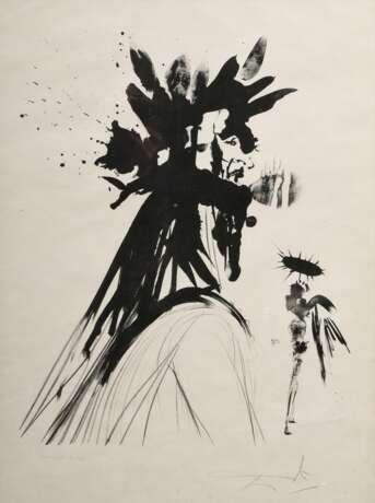 Dali, Salvador (1904-1989) "Dante" 1964, Lithographie, e.a., u. sign./bez., 71,5x53,5cm (m.R. 93,5x73cm), min. knickspurig - Foto 1