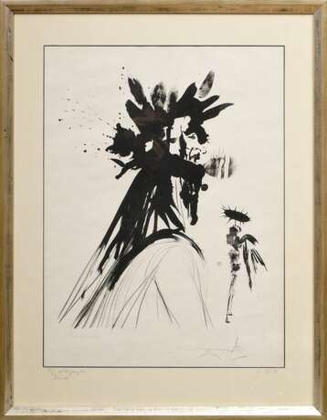 Dali, Salvador (1904-1989) "Dante" 1964, Lithographie, e.a., u. sign./bez., 71,5x53,5cm (m.R. 93,5x73cm), min. knickspurig - Foto 2