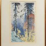Droege, Oscar (1898-1983) "Wald", Farbholzschnitt, u.r. sign., PM 39,8x23,2cm (m.R. 60x46,5cm), leicht wellig - Foto 2