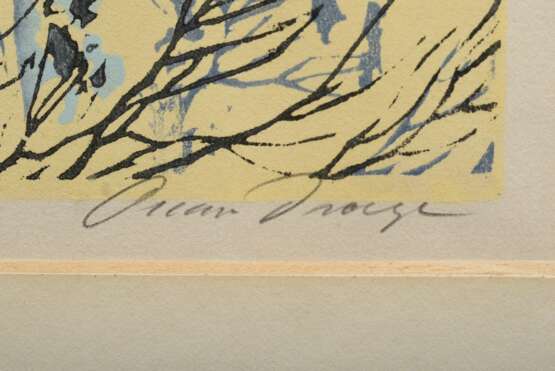 Droege, Oscar (1898-1983) "Wald", Farbholzschnitt, u.r. sign., PM 39,8x23,2cm (m.R. 60x46,5cm), leicht wellig - photo 3