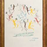 Picasso, Pablo (1881-1973) "La ronde de la jeunesse" 1961, Farblithographie, i. Druck sign./dat., Trockenstempel "Editions Combat pour la paix / S.P.A.D.E.M. Paris", verso bez. und Klebeetikett "… - фото 2