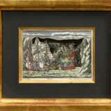Engelbrecht, Martin (1684-1756) "Walfang", color. Kupferstich Diorama aus vier Stichen, u. i.d. Platte sign./bez., 9,7x13,5cm (m.R. 21,2x25,4cm) - Foto 2