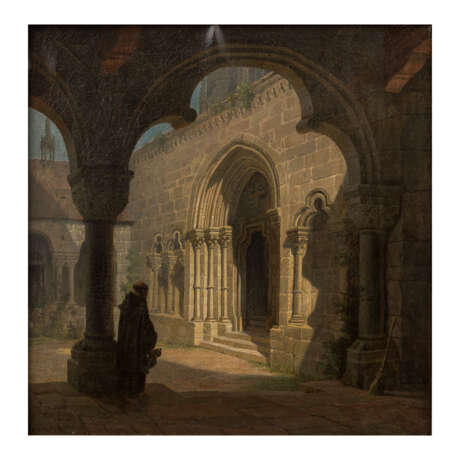 DYER, CHARLES GIFFORD (Chicago/USA 1851-1912 München), "Hof mit Eingang einer Kirche in Bamberg(?)", - Foto 4