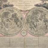 Homann, Johann Baptist (1664-1724) Mondkarte „Tabula Selenographica in qua Lunarium Macularum exacta Descriptio secundum Nomenclaturam Praestantissimorum Astronomorum tam Hevelii quam Riccioli...“, color. Kupferstich, u.… - photo 1