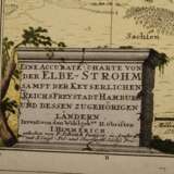 Schenk, Pieter II (1693-1775) "Eine Accurate Charte von der Elbe-Strohm..." (Unterelbe von Geesthacht bis zur Nordsee), color. Kupferstich, nach Johann Himmerich, verso Slg.-Stempel "Hamburgensien-Meyer&qu… - фото 2