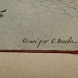Inselin, Charles (c.1673-c.1725) "Hambourg, Ville Imperiale d'Allemagne" nach Nicolas de Fer, Paris 1705, color. Kupferstich, u.r. i.d. Platte sign., (1646-1720), im Passepartout montiert, PM 29,3x19,3cm, BM 26… - фото 2