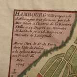 Inselin, Charles (c.1673-c.1725) "Hambourg, Ville Imperiale d'Allemagne" nach Nicolas de Fer, Paris 1705, color. Kupferstich, u.r. i.d. Platte sign., (1646-1720), im Passepartout montiert, PM 29,3x19,3cm, BM 26… - Foto 3