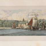 Vos, Jan Willem de (1803-1833) "Panorama des rechten Elbufers von Hamburg und Altona bis Blankenese" um 1835, color. Lithographien, Darstellungen vom Sülberg über Altona, St. Pauli bis zum Holzhafen, in Origina… - фото 8