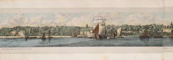 Vos, Jan Willem de (1803-1833) "Panorama des rechten Elbufers von Hamburg und Altona bis Blankenese" um 1835, color. Lithographien, Darstellungen vom Sülberg über Altona, St. Pauli bis zum Holzhafen, in Origina… - photo 8