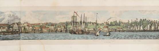 Vos, Jan Willem de (1803-1833) "Panorama des rechten Elbufers von Hamburg und Altona bis Blankenese" um 1835, color. Lithographien, Darstellungen vom Sülberg über Altona, St. Pauli bis zum Holzhafen, in Origina… - photo 19