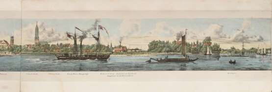 Vos, Jan Willem de (1803-1833) "Panorama des rechten Elbufers von Hamburg und Altona bis Blankenese" um 1835, color. Lithographien, Darstellungen vom Sülberg über Altona, St. Pauli bis zum Holzhafen, in Origina… - фото 23