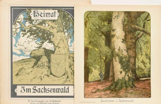 Mappenwerk "Heimat - Bilder aus dem Bereich der deutschen Hansestädte" 1902/1903 von Paul Müller-Kaempff (1861-1941), Wilhelm Feldmann (1859-1932) und Friedrich Wachenhusen (1859-1925) aus 10 Mappen mit je 10 (… - photo 3