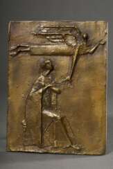 Unbekannter Künstler des 20.Jh. &quot;Verkündigung&quot;, Bronze, Flachrelief, u. l. monogr. &quot;G.H.&quot;, 23,5x17,8cm
