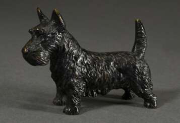 Kleine Bronze &quot;Scotch Terrier&quot; in feiner Ausführung, Anfang 20.Jh., 8x11x3,3cm