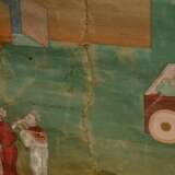 Thangka „Buddhistische Legenden“, sehr feine detaillierte Darstellung aus der Vogelperspektive, Aquarell/Mischtechnik/Papier auf Hartfaserplatte aufgezogen mit Passepartout, Tibet 18./19. Jh., 80x59/120x82,5cm - фото 5
