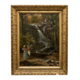 LOMBARD, LOUIS AUGUSTE (Maler 19. Jahrhundert, Frankreich), "Paar am Wasserfall", - фото 2