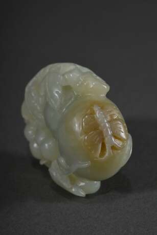 Helles Jade Toggle "Hulu Flaschenkürbisse und Schmetterling", China, 6x4,2x1,8cm - photo 4