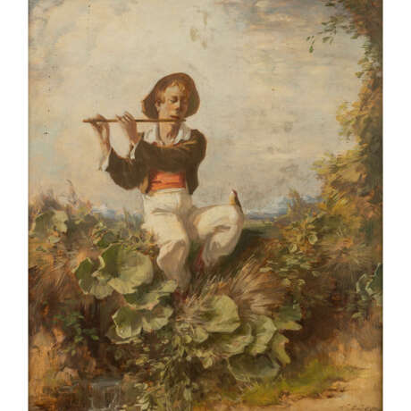 EYER, GUSTAV (1887-1946), "Flötenspieler mit Singvogel", - Foto 1