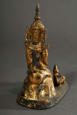 3 Diverse Buddha Figuren im Rattanakosin Stil, Bronze vergoldet, Thailand 19.Jh., H. 8,3-16,2cm - Foto 3