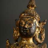 3 Diverse Buddha Figuren im Rattanakosin Stil, Bronze vergoldet, Thailand 19.Jh., H. 8,3-16,2cm - Foto 5