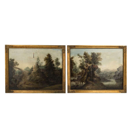 MALER des 17./18. Jahrhundert, 2 Pendants Landschaften, - фото 1
