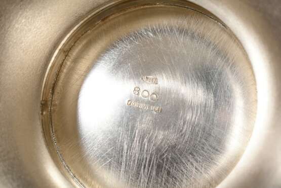 Runde Deckelterrine in schlichter Façon mit beidseitigen Handhaben, Silber 800, 573g, H. 20,2cm, berieben - photo 6
