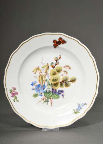 Meissen Teller mit feiner Hausmalerei "Blumenbouquet", 1924-1934 Ø 25cm, 4 Schleifstr. - photo 1