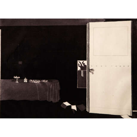 CASTILLO, JORGE (geb. 1933), "Interieur mit Tisch", - Foto 1