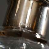 Eckige Karaffe mit passendem Glas Stöpsel und Silber 835 Hals, H. 24,5cm - Foto 3