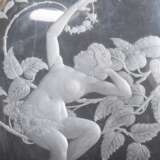 Jugendstil Vase mit fein geschliffenem Dekor "Weiblicher Akt zwischen Ranken" mit feuervergoldeter Bronzemontierung "Weinranken", farbloses Glas, um 1900, H. 17,5cm, innen Kratzer - photo 5