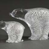 4 Diverse Teile Glas und Kristall "Eisbären", 2x Skandinavien mit eingeschmolzenen Silber Folien, 2x signiert "Nachtmann", H. 6,6-12cm - фото 3