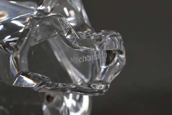 4 Diverse Teile Glas und Kristall "Eisbären", 2x Skandinavien mit eingeschmolzenen Silber Folien, 2x signiert "Nachtmann", H. 6,6-12cm - Foto 8