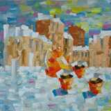 Зимний чай Canvas on the subframe Oil painting Neo-impressionism натюрморт с пейзажем Byelorussia 2024 - photo 1