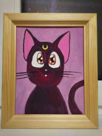 Cat Moon from Sailor Moon масло на картоне Oil painting Contemporary art Byelorussia 2021 - photo 2