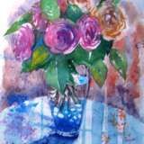 Розы Бумага Акварель цветы Цветочный натюрморт Украина 2024 г. - фото 1