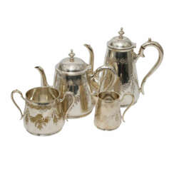 ENGLAND Kaffee-/Teekern, 4-teilig, versilbert, 19. Jahrhundert.