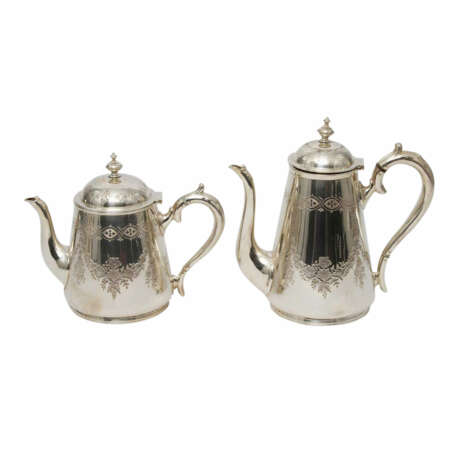 ENGLAND Kaffee-/Teekern, 4-teilig, versilbert, 19. Jahrhundert. - Foto 2