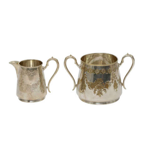 ENGLAND Kaffee-/Teekern, 4-teilig, versilbert, 19. Jahrhundert. - Foto 3