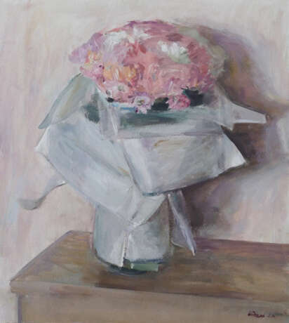 "Mother's bouquet" масло на двп Oil Neo-impressionism Flower still life Ukraine 2023 - photo 1