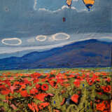 Танец воздушных шаров над маковым полем Canvas on the subframe Oil paint Impressionism Landscape painting Russia 2023 - photo 3