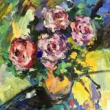 Солнечный букет Canvas on the subframe Painting with acrylic Impressionism Flower still life Russia 2023 - photo 1