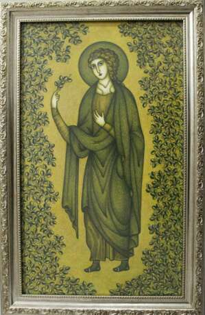 Ангел с зелёной веточкой Papier рисование Symbolismus Religiöses Genre Ukraine 2023 - Foto 1