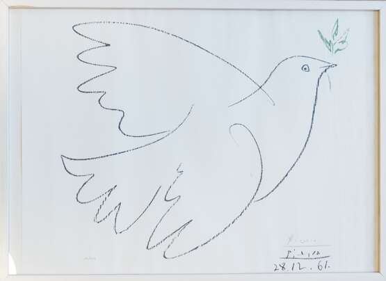 Picasso, Pablo: Farblithographie Friedenstaube 1961. - Foto 2
