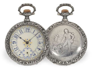 Pocket watch: magnificent Art Nouveau relief pocket watch by…