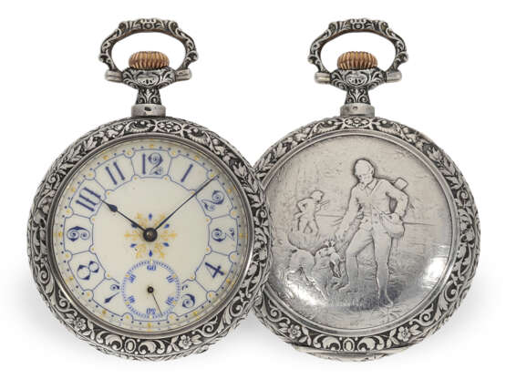 Pocket watch: magnificent Art Nouveau relief pocket watch by… - фото 1