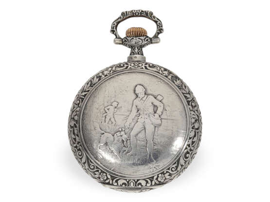 Pocket watch: magnificent Art Nouveau relief pocket watch by… - фото 5