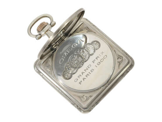 Pocket watch: very rare square Art Nouveau Omega pocket watch… - фото 3