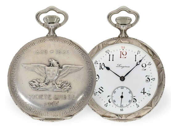 Pocket Watch: rare Longines Art Nouveau pocket watch with rel… - фото 1