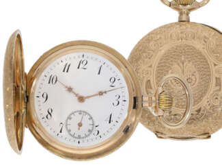 Pocket watch: gold splendour hunting case watch "System Glash…