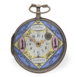 Pocket watch: attractive verge watch with multicoloured ename… - photo 1